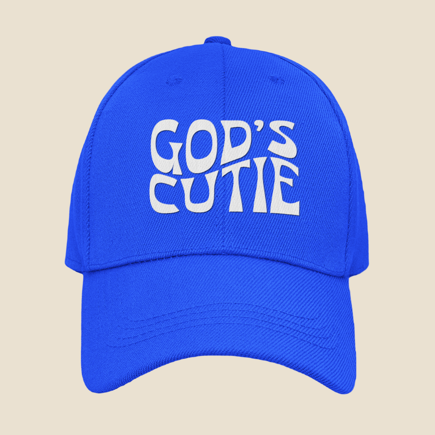 White Swirl God's Cutie Distress Hat