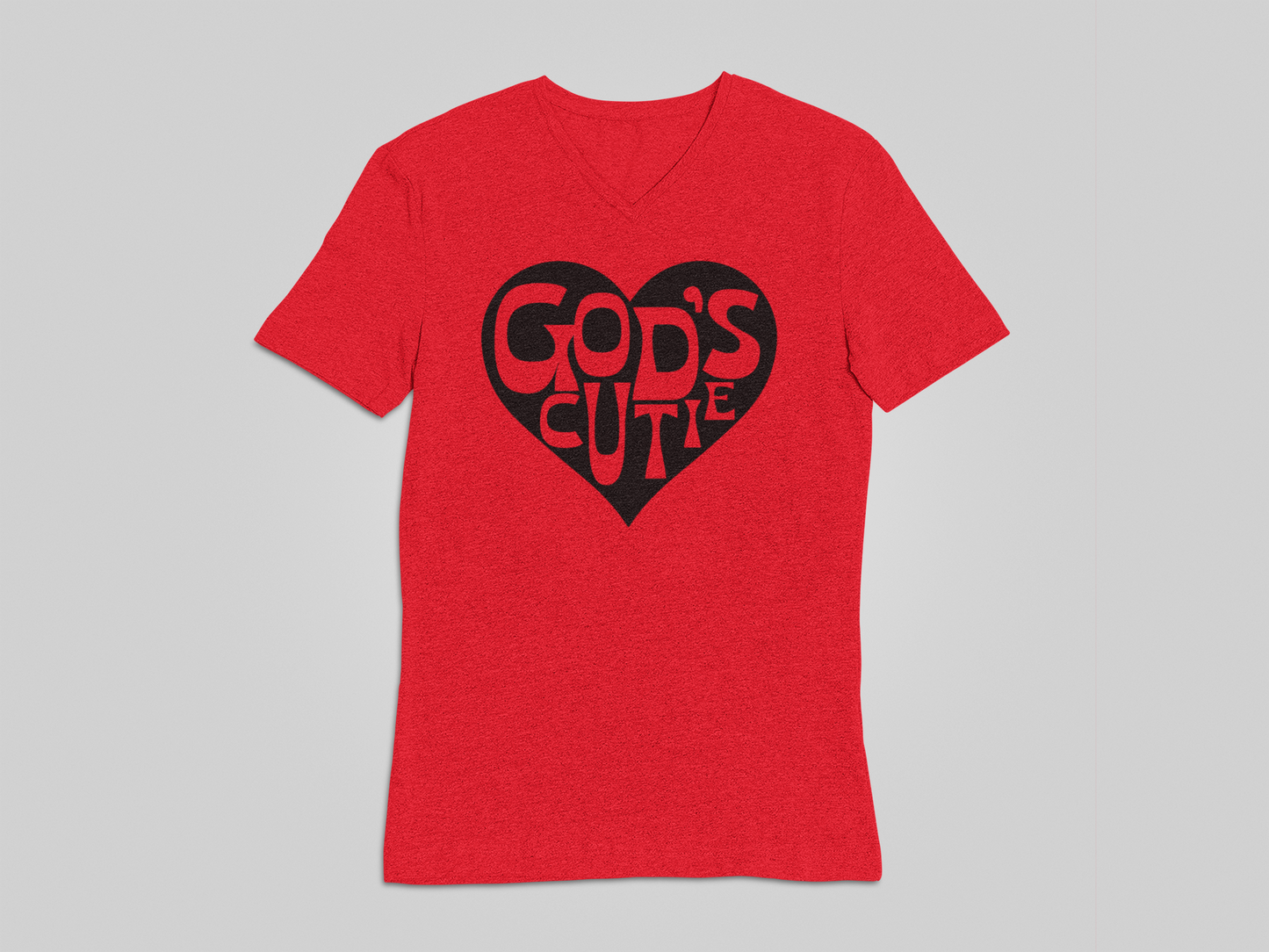 "LIMITED TIME" Black Heart God's Cutie V-Neck T-Shirt