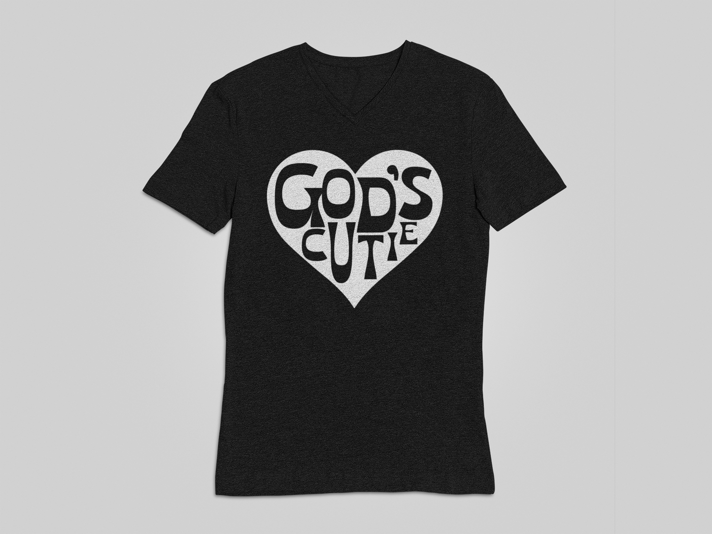 "LIMITED TIME" White Heart God's Cutie V-Neck T-Shirt