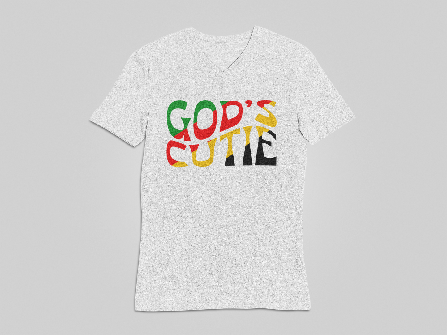 "LIMITED TIME" Black African Colors God's Cutie V-Neck T-Shirt