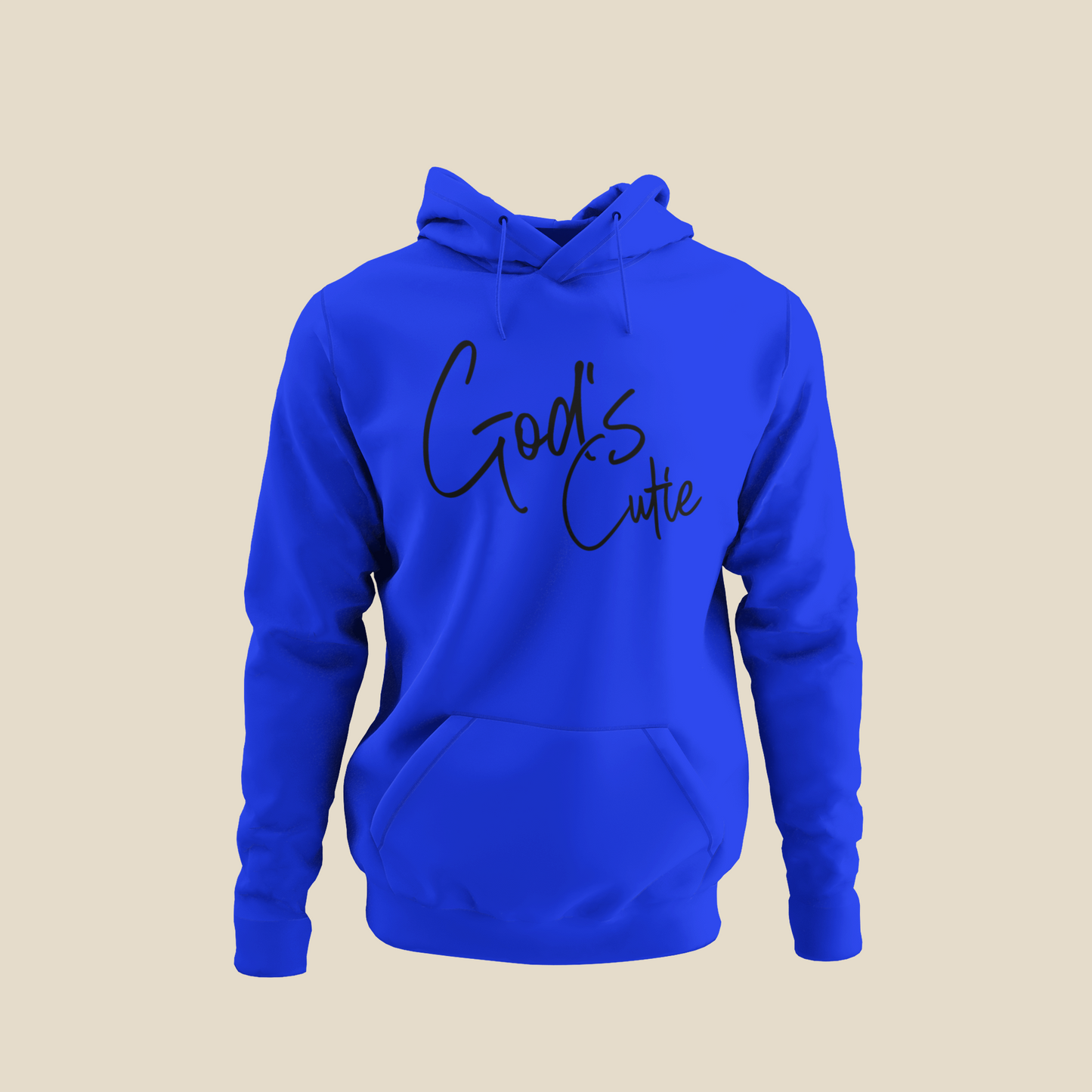 Black Cursive God's Cutie White Hoodie
