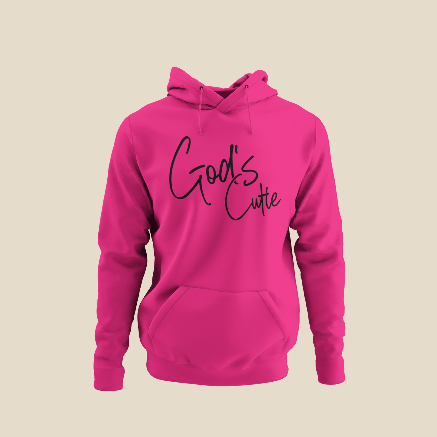 Black Cursive God's Cutie White Hoodie