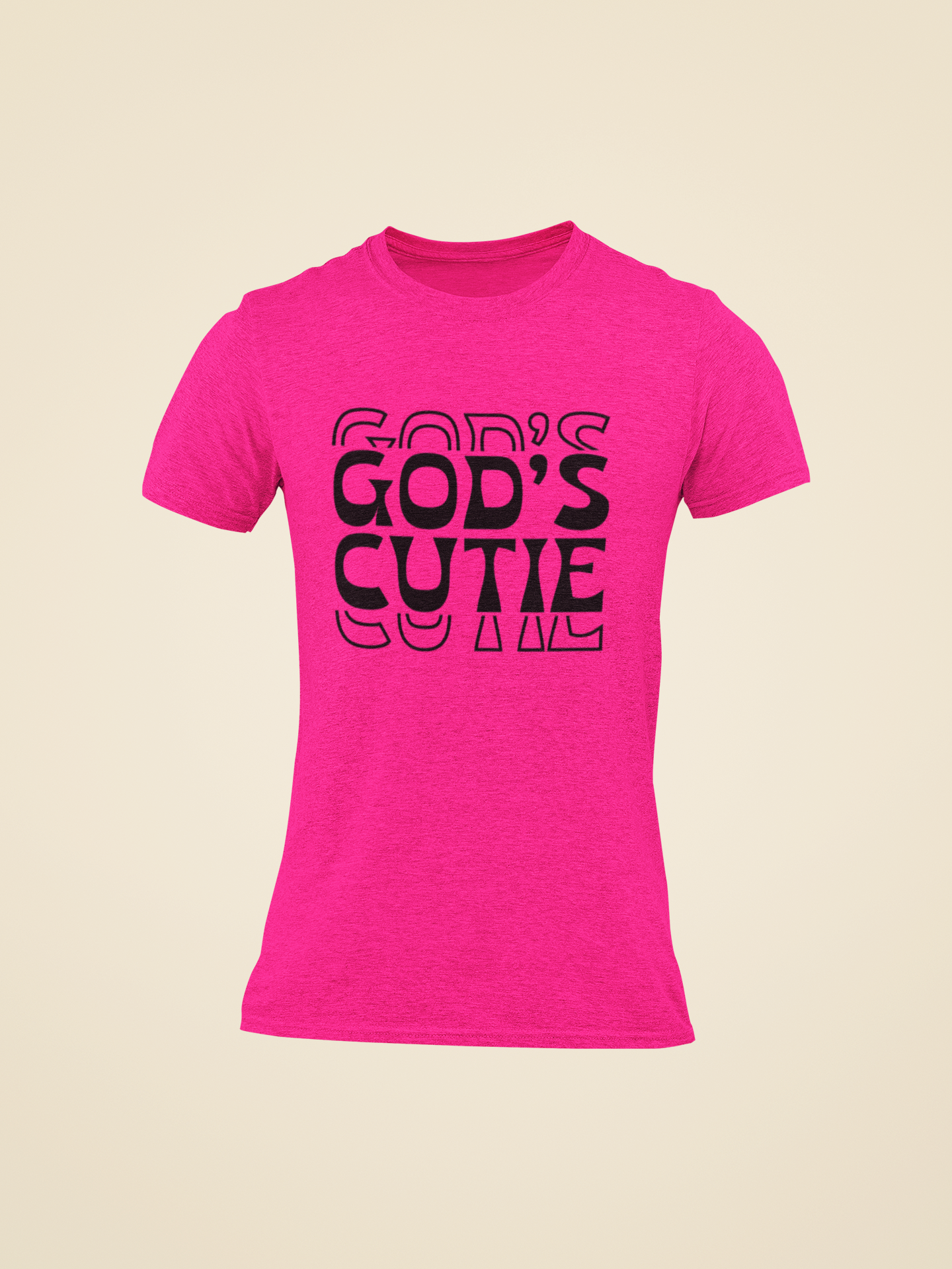 Black Double God's Cutie White T-Shirt
