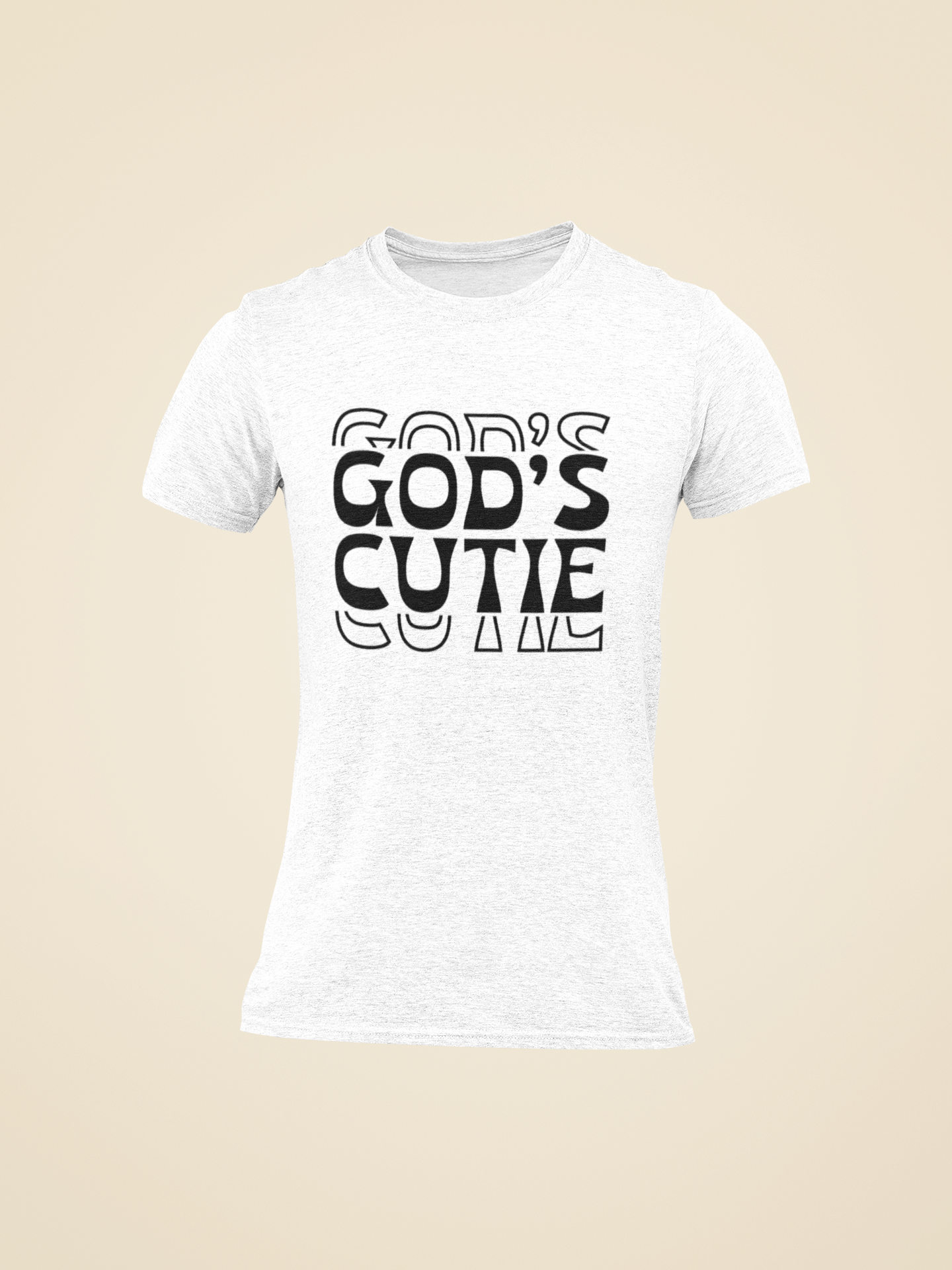 Black Double God's Cutie White T-Shirt