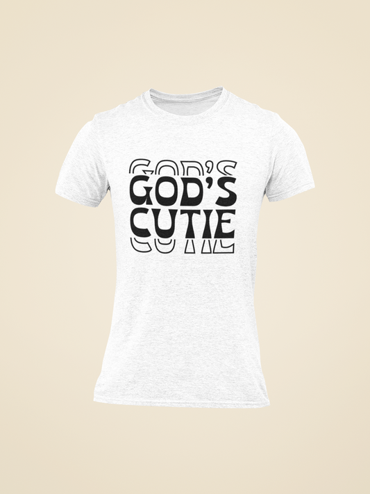 Black Double God's Cutie White T-Shirt