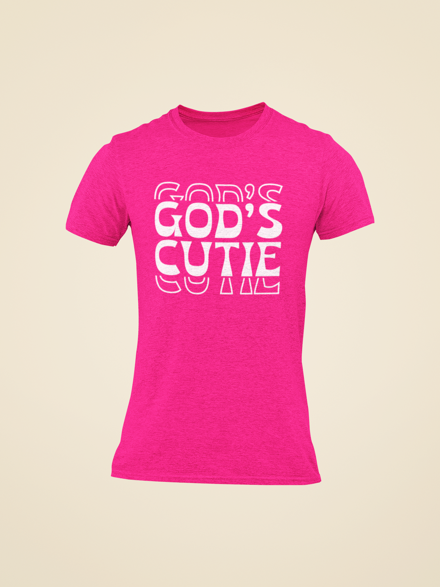 White Double God's Cutie Black T-Shirt