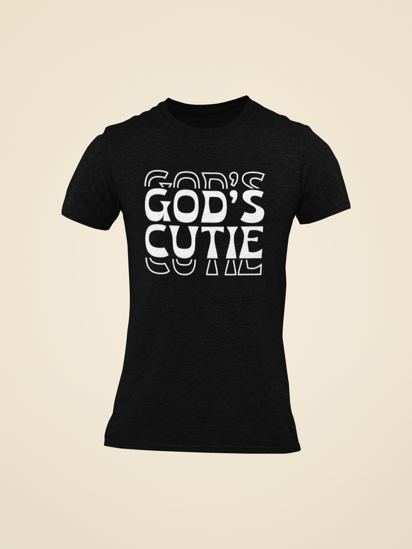White Double God's Cutie Black T-Shirt