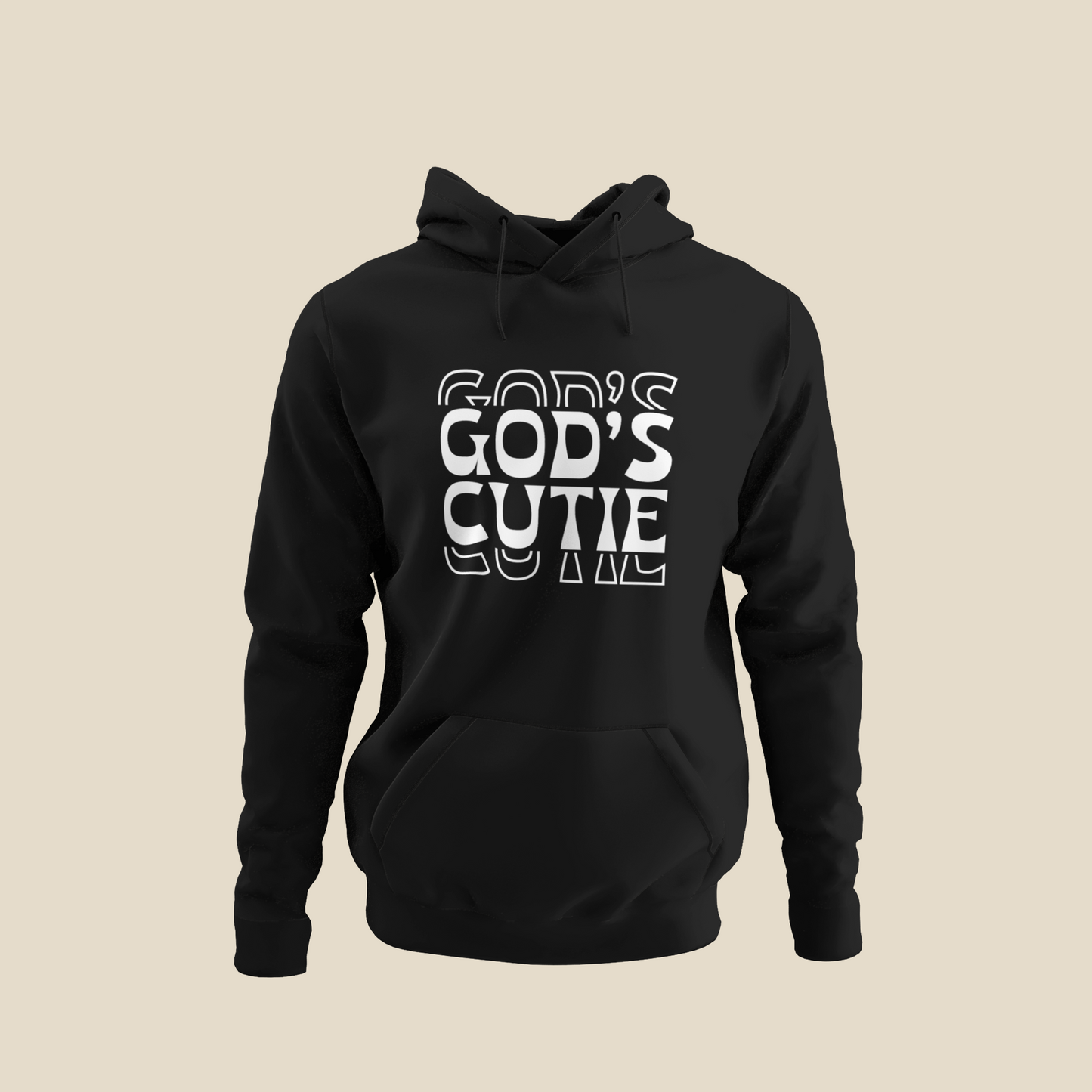 White Double God's Cutie Black Hoodie