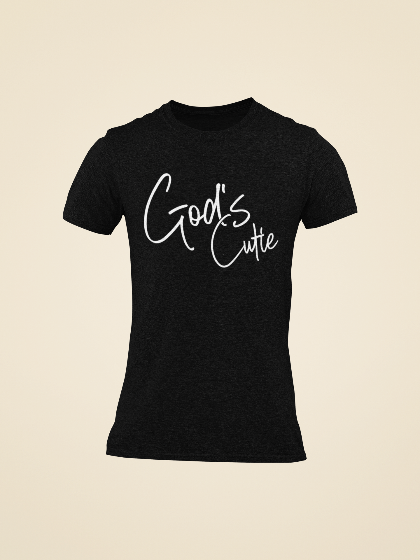White Cursive God's Cutie Hot Pink T-Shirt