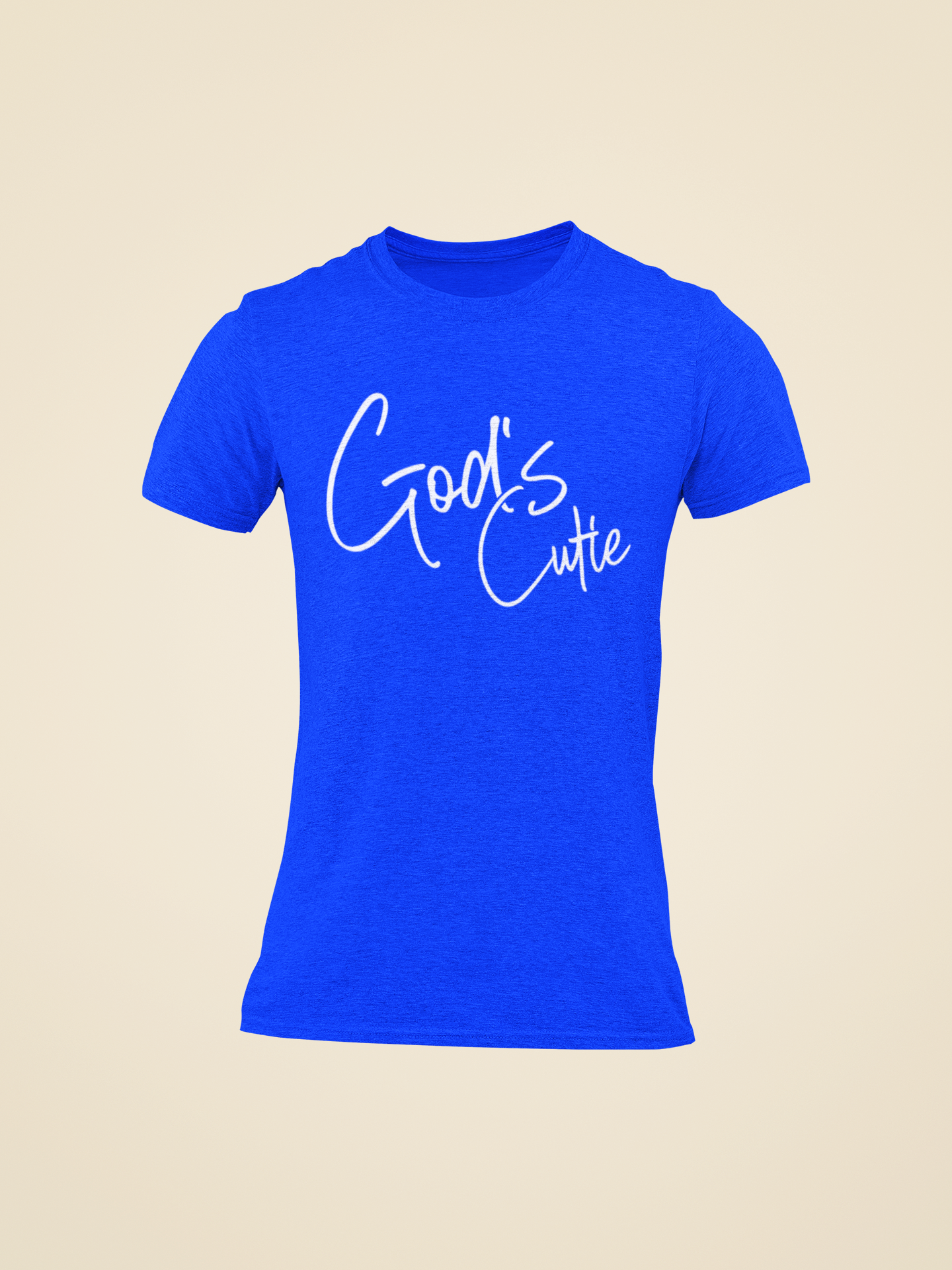 White Cursive God's Cutie Hot Pink T-Shirt