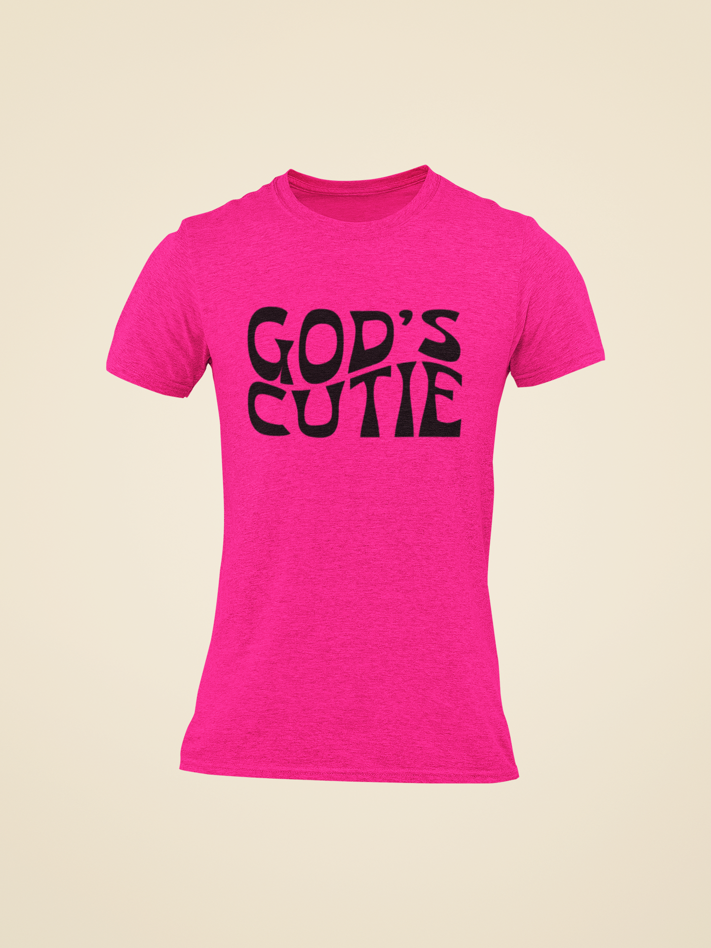 Black Swirl God's Cutie White T-Shirt