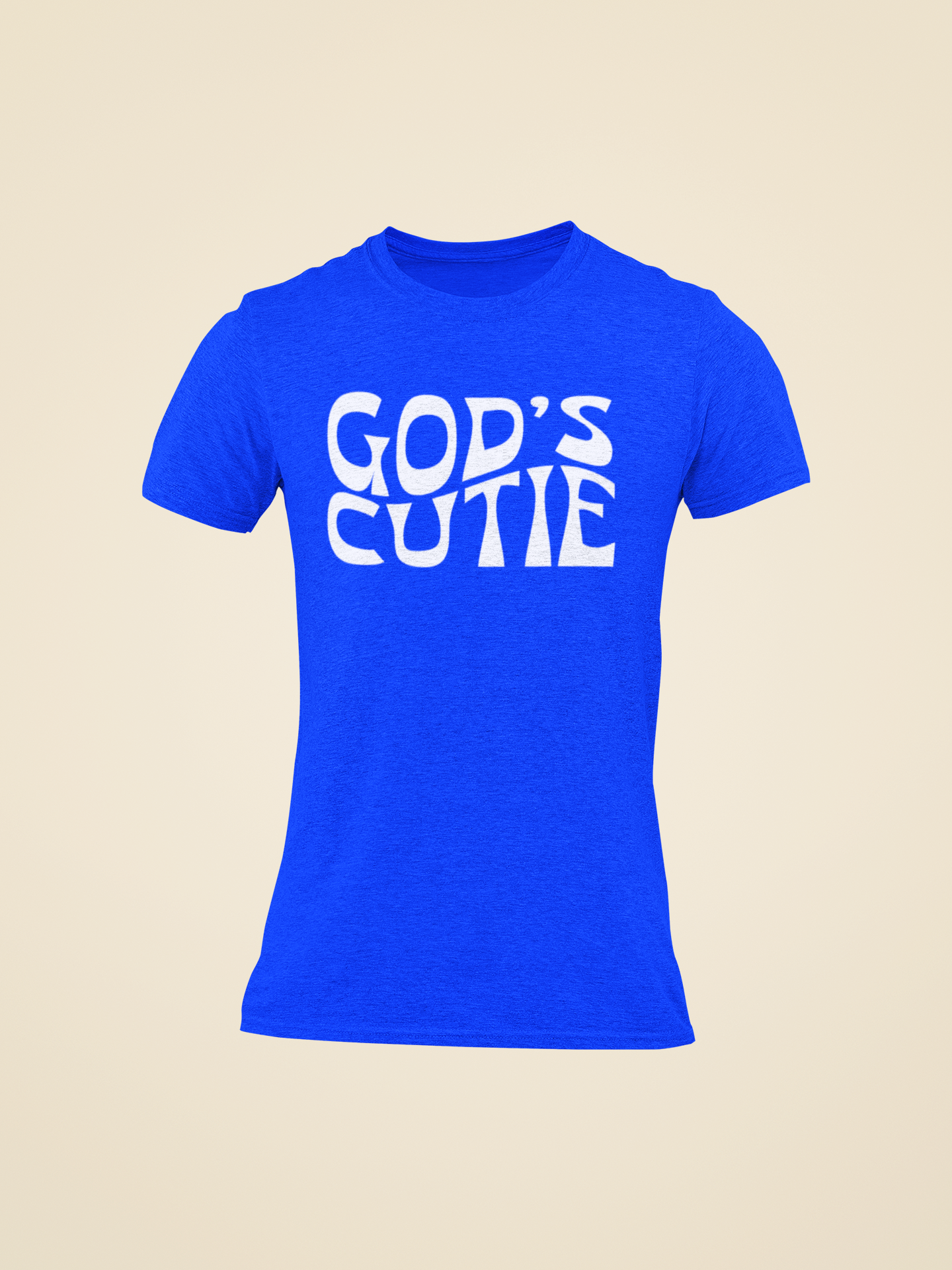 White Swirl God's Cutie Royal Blue T-Shirt