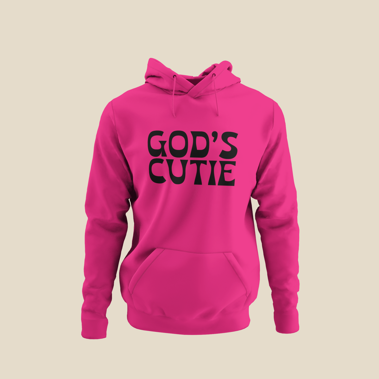 Black God's Cutie Hot Pink Hoodie