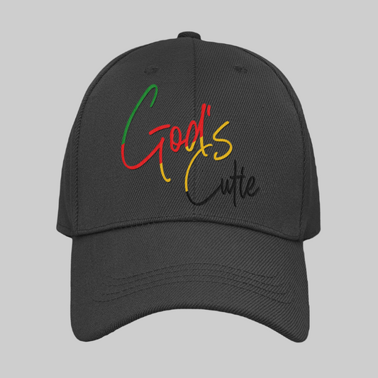 "LIMITED TIME" Black African Colors God's Cutie Distress Hat