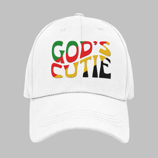 "LIMITED TIME" White African Colors God's Cutie Distress Hat