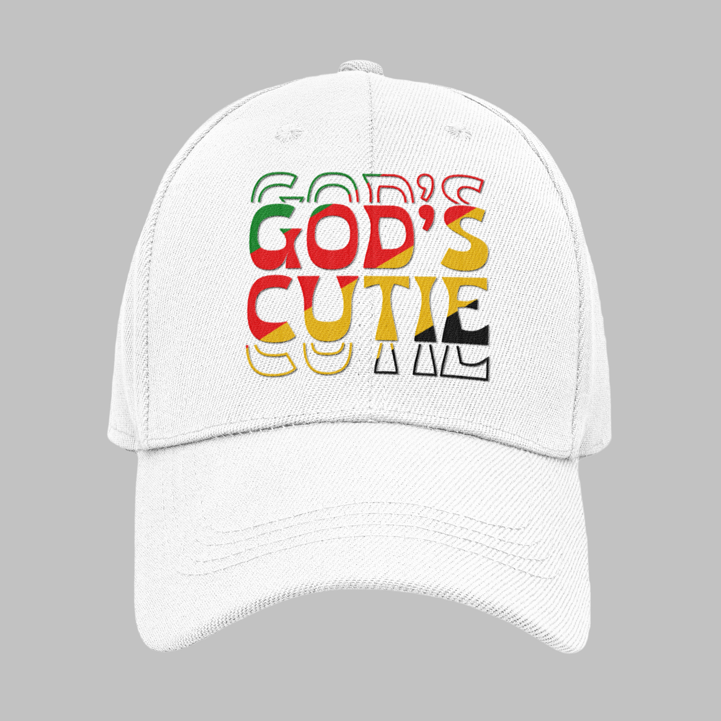"LIMITED TIME" Black African Colors God's Cutie Distress Hat