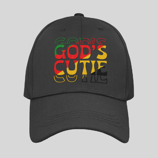 "LIMITED TIME" Black African Colors God's Cutie Distress Hat