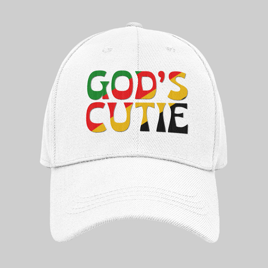 "LIMITED TIME" White African Colors God's Cutie Distress Hat