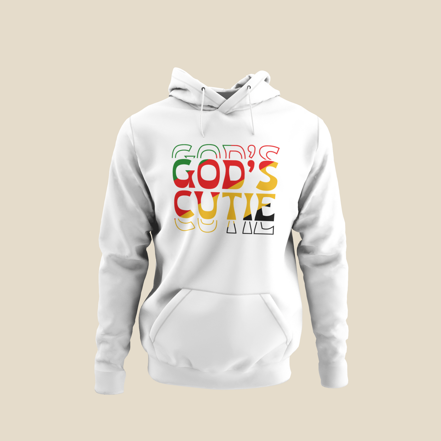 "LIMITED TIME" White African Colors God's Cutie Hoodie