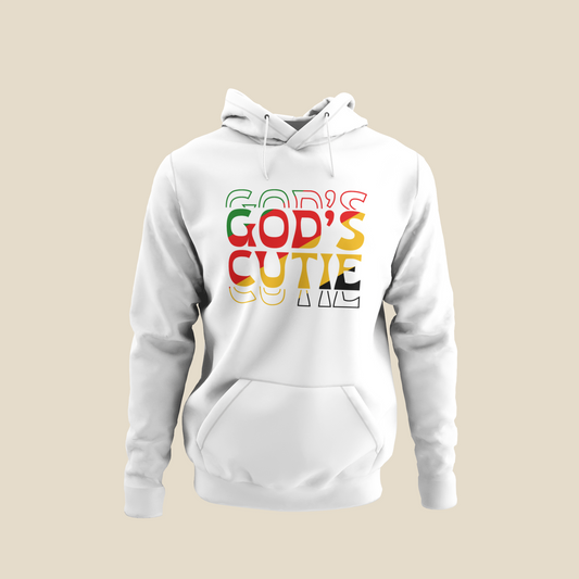 "LIMITED TIME" White African Colors God's Cutie Hoodie
