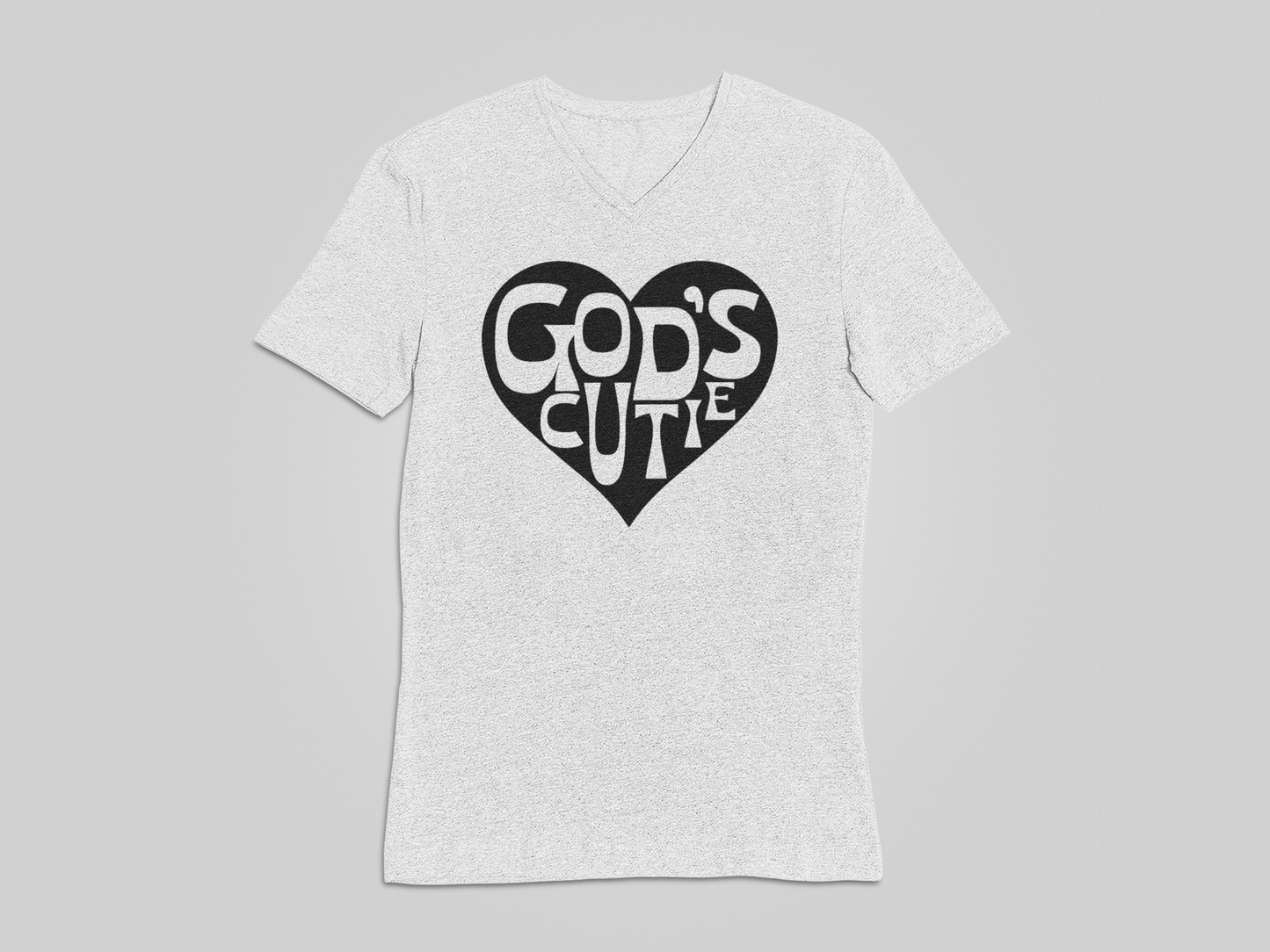 "LIMITED TIME" Black Heart God's Cutie V-Neck T-Shirt