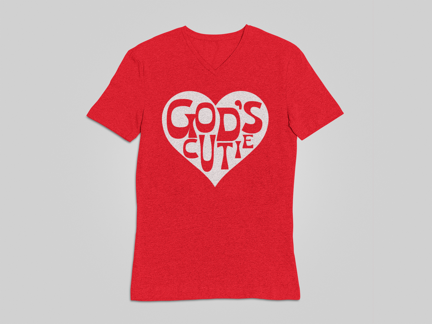 "LIMITED TIME" White Heart God's Cutie V-Neck T-Shirt