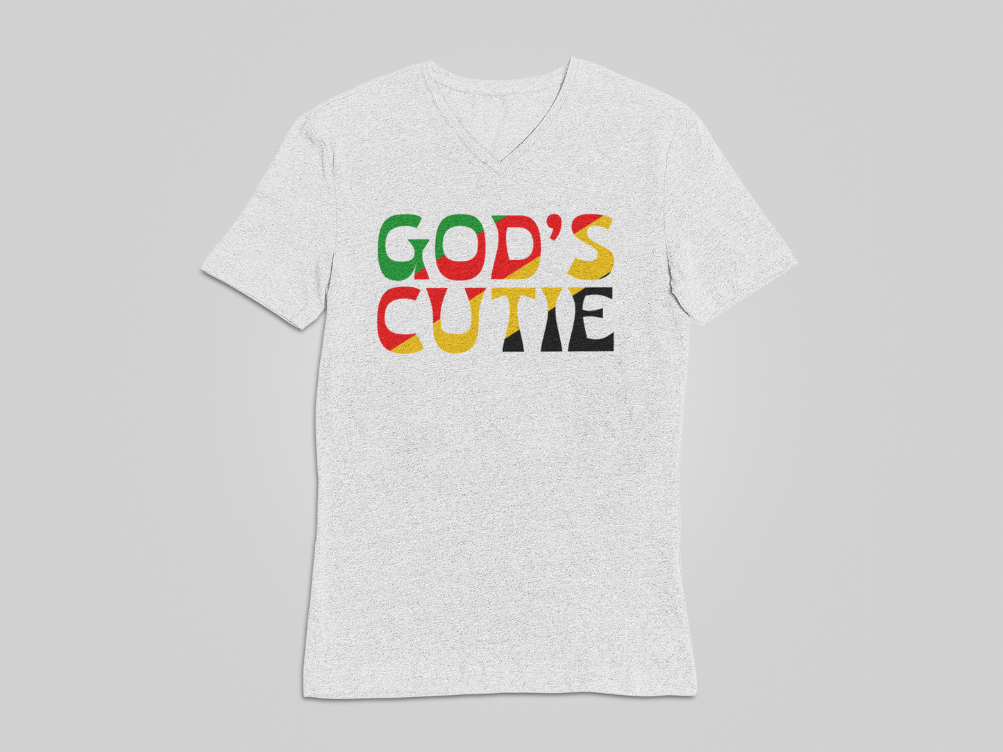 "LIMITED TIME" Black African Colors God's Cutie V-Neck T-Shirt