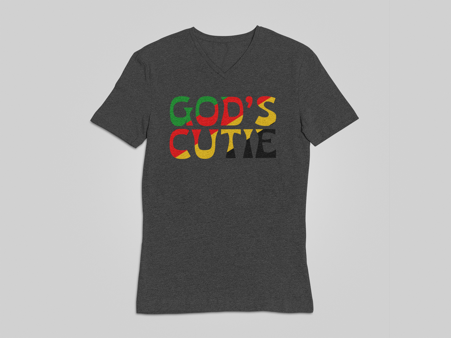 "LIMITED TIME" Black African Colors God's Cutie V-Neck T-Shirt