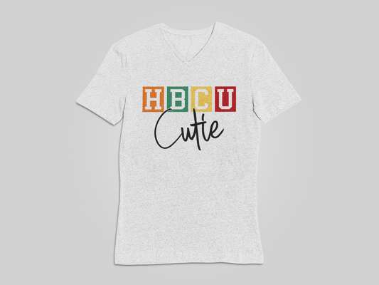 "LIMITED TIME" White HBCU Black Cutie V-Neck T-Shirt